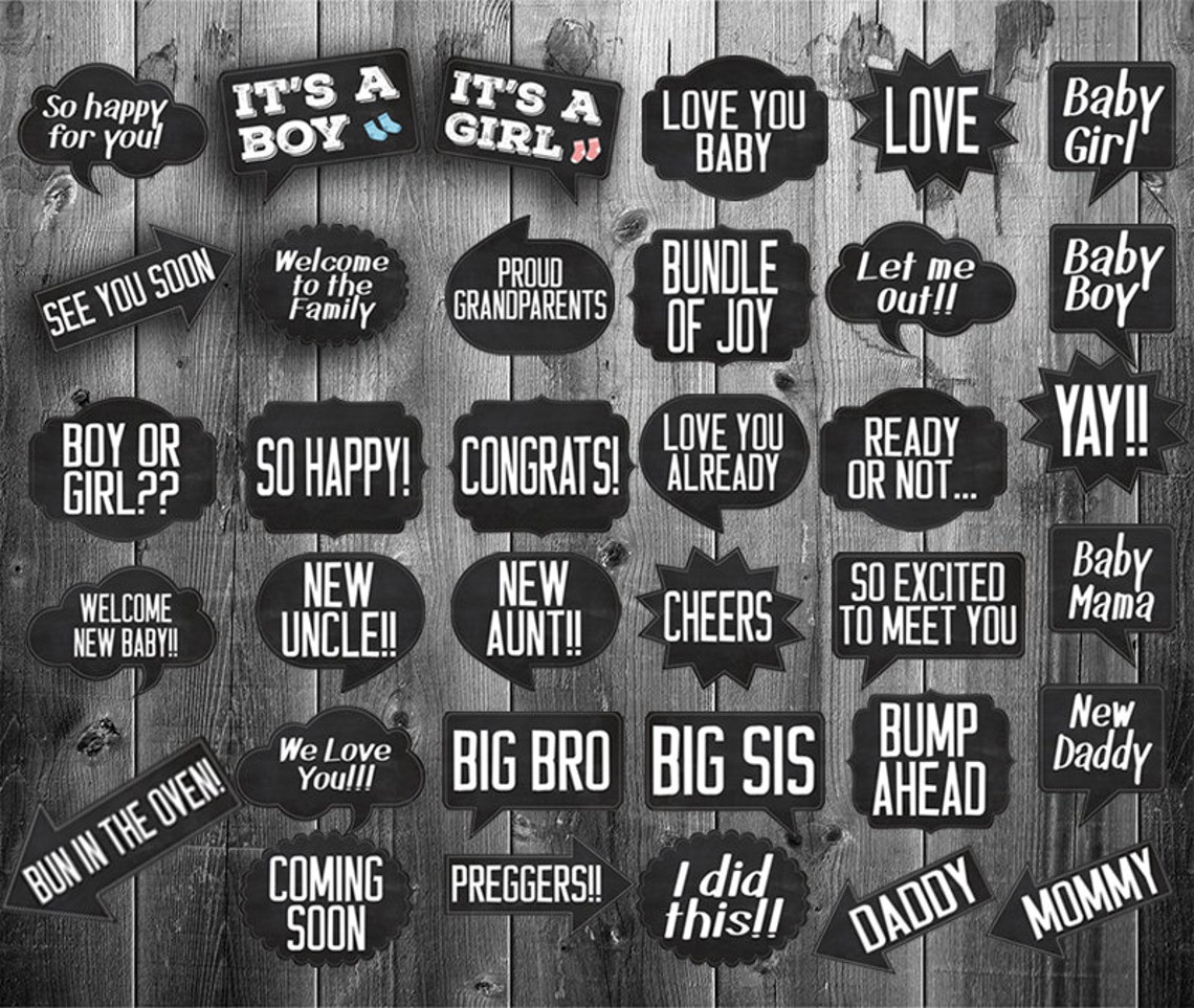 35 Printable Baby Shower Photo Party Photo Booth Baby - Etsy