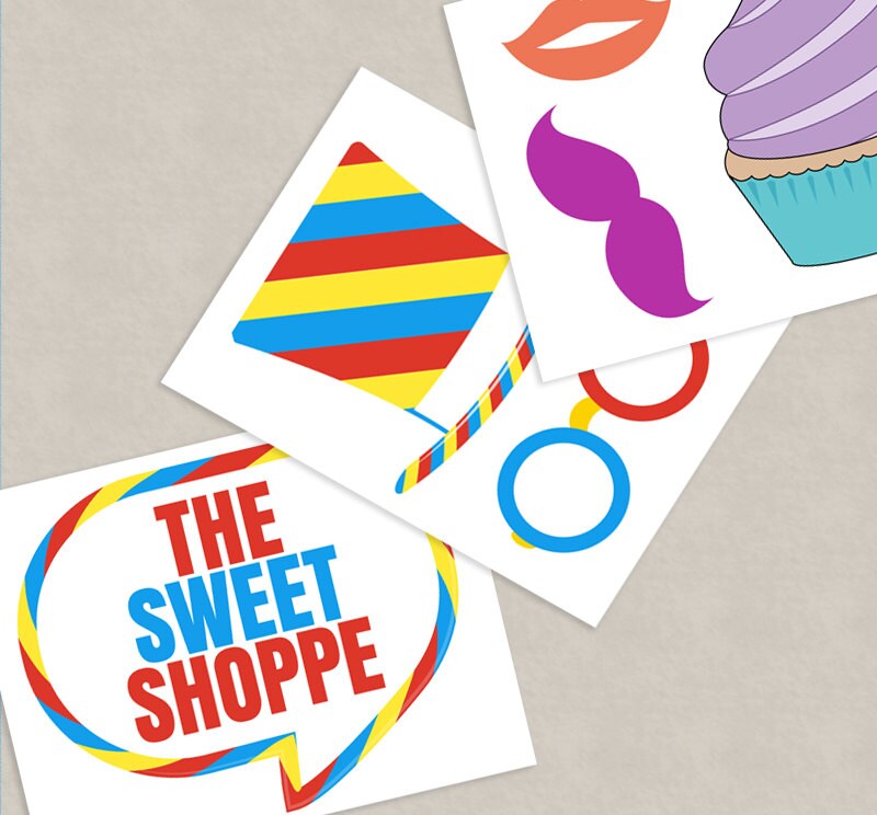 35 Candyland Photo Booth Printable Props Sweet Shoppe Props - Etsy UK