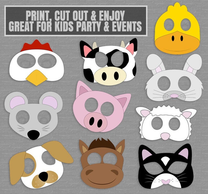 farm-yard-animal-mask-printables-10-pdf-printables-kid-s-farmyard-diy-crafts-printable-farm-animal-masks-farm-animal-printable-ideas-etsy for Free Printable Farm Animal Masks Farm Yard Animal Mask Printables, 10 PDF Printables, Kid's Farmyard Diy Crafts, Printable Farm Animal Masks, Farm Animal Printable Ideas - Etsy for Free Printable Farm Animal Masks