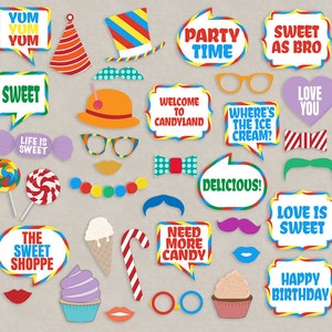 35 Candyland Photo Booth Printable Props, Sweet Shoppe Props, Sweet ...