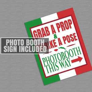 35 Italian Photo Booth Props, Italy themed party props, love rome party, italia photobooth sign, italian flag pizza props download, IT1 image 5