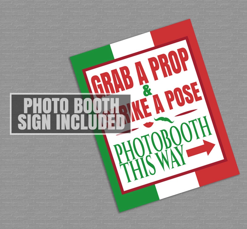 Italian Booth Sticker 35 Italian Photo Booth Props, Italy Themed Party Props, Love Rome Party ...