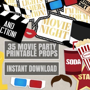 Movie printable photo booth props