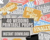 40 Wedding photo booth props, wedding day selfie props, photobooth selfies, speech bubbles, colorful wedding props, wedding reception ideas