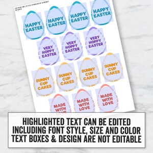 Printable Easter Cupcake Toppers and Wrapper Template, Editable Easter ...