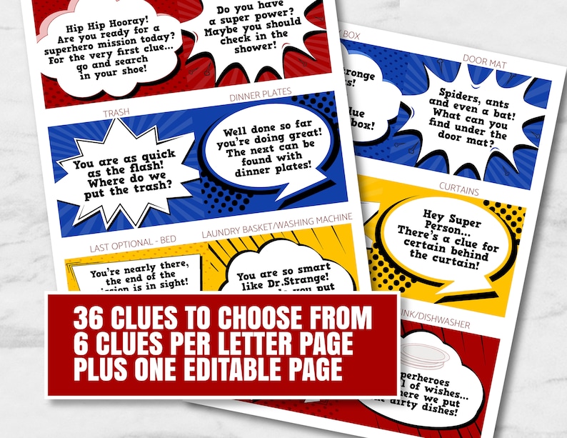 Superhero Treasure Hunt Printable Birthday Scavenger Hunt - Etsy Superhero Treasure Hunt Printable Birthday Scavenger Hunt - Etsy