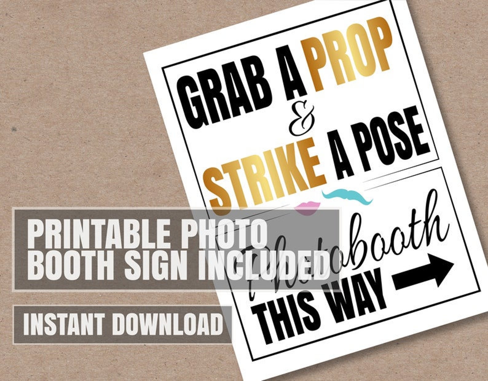 50 Wedding Photo Booth Printable Props Printable Photobooth | Etsy UK