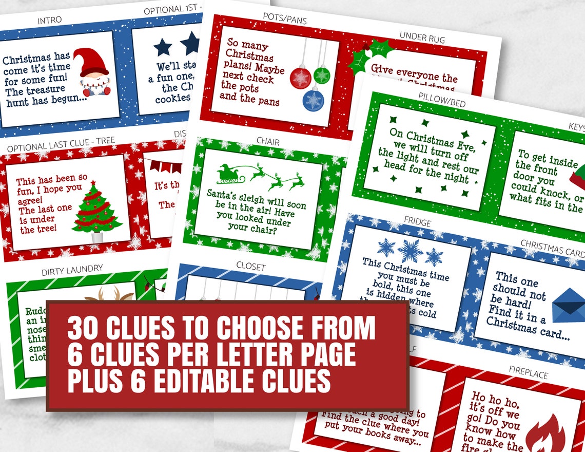 Printable Christmas Treasure Hunt Indoor Christmas Hunt - Etsy