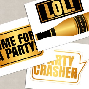 40 Birthday Photo Booth Props, Birthday party printable props, bday party props, gold and black, birthday photobooth props, birthday party image 5