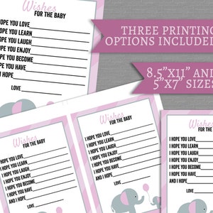 Pink Baby Shower Printable Games Set of 6, Pink Elephant Design, Girl ...