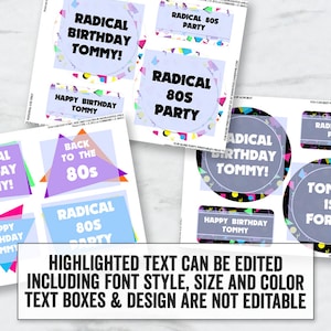 Printable Eighties Party Decor, 80s Themed Printable Centerpieces, 80s ...