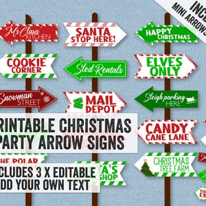 Printable Christmas Arrows, Fun Digital Download Christmas party arrow signs, Elf decor ideas, digital download, Christmas arrow diy, ELF23