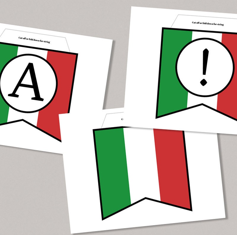 Italian Flag Bunting Printable Any Phrase DIY Italy Party - Etsy UK