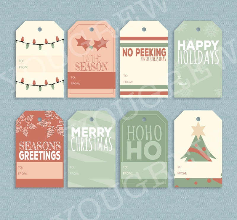 Christmas Gift Tag Printables Christmas Present Tags Merry - Etsy UK