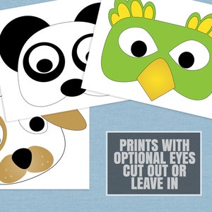 10 Animal Mask Printables, Pet Cute Animal Masks for Kids Parties ...