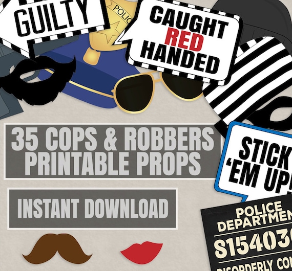 35 Cops And Robbers Party Props Police Party Theme Photo Etsy
