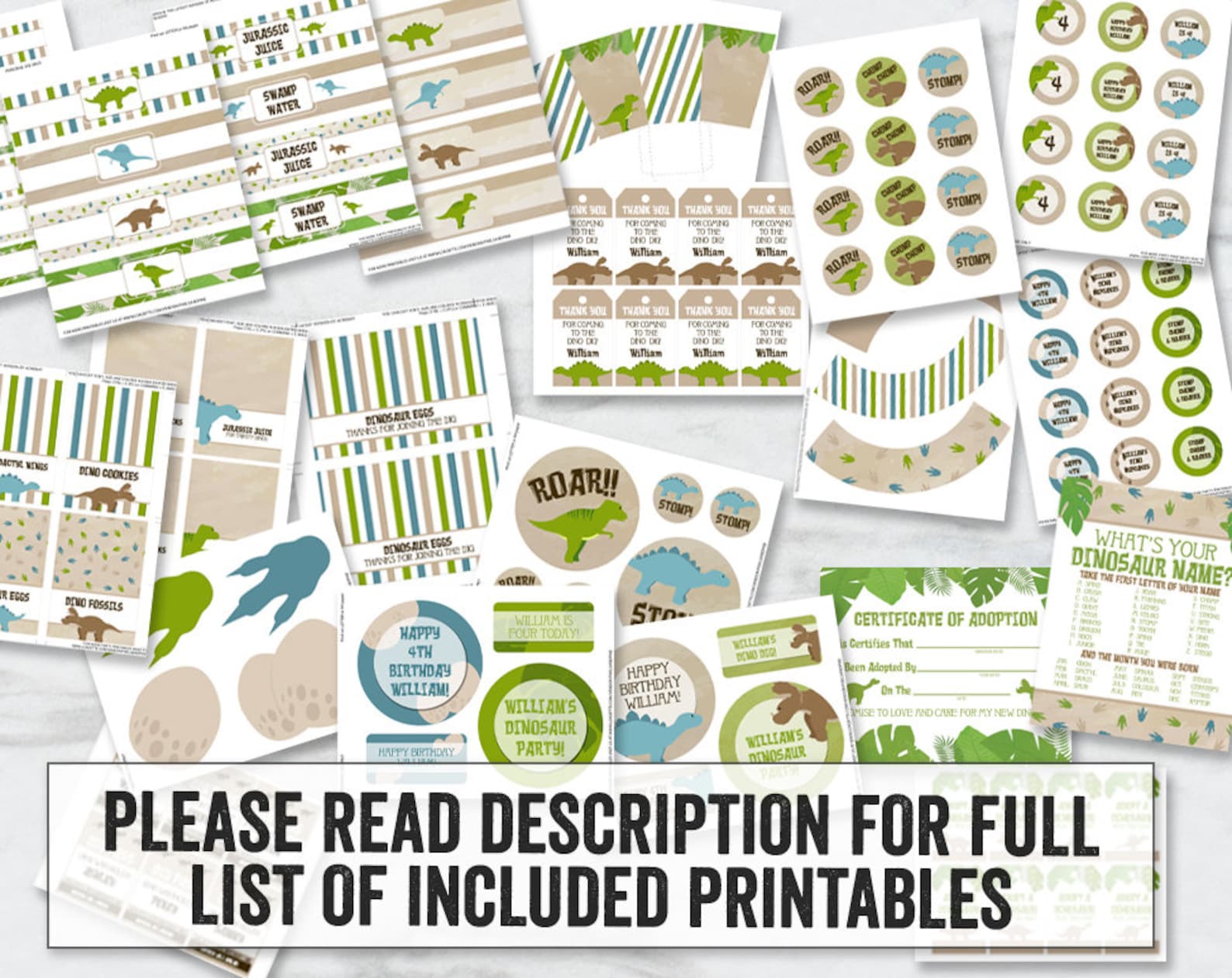 Printable Dinosaur Party Decorations Dino Diy Party Decor - Etsy