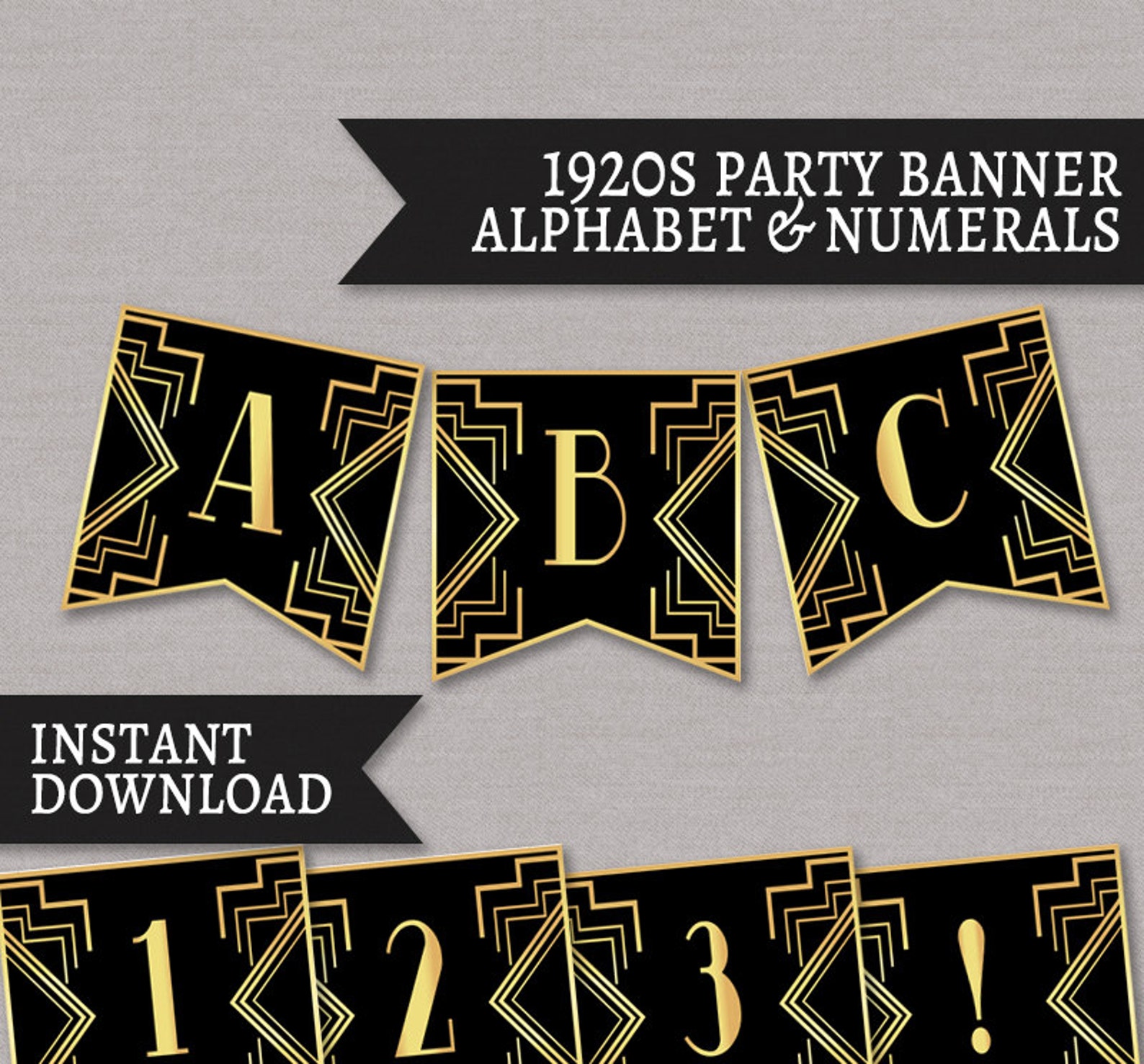 1920s Banner Printable Party 20s Theme Printable Decoration - Etsy