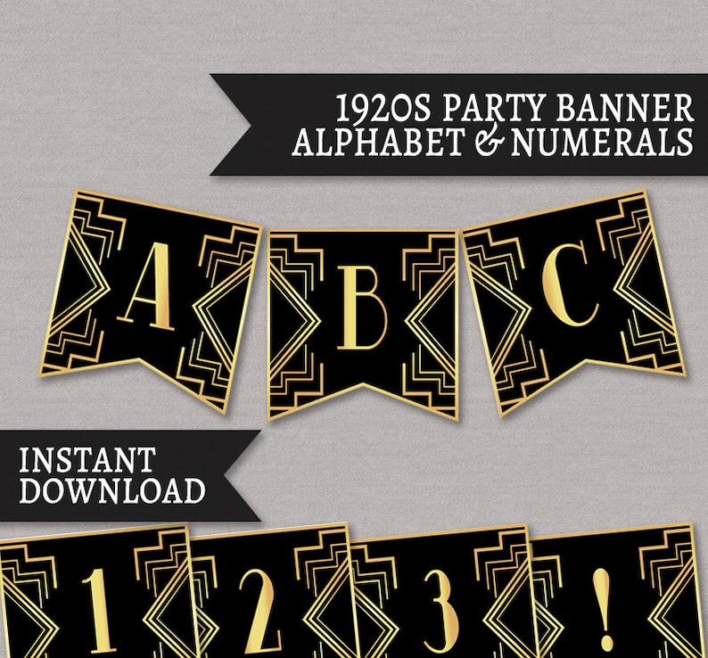 1920s Banner Printable Party 20s Theme Printable Decoration - Etsy