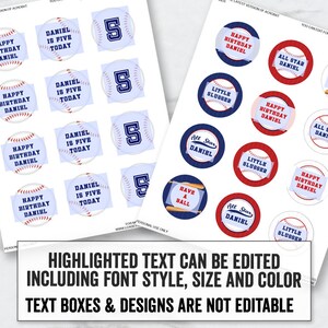 Baseball Cupcake Toppers and Wrapper Printables, Editable Baseball ...