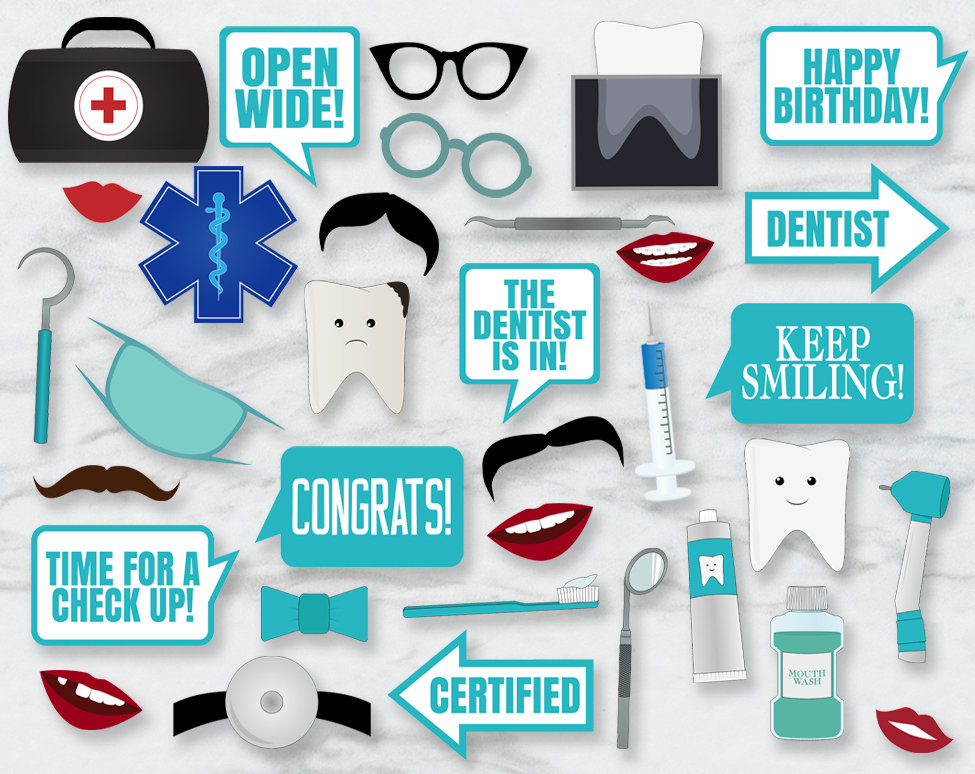 35 Dentist Themed Party Photo Booth Props Dentist Props Etsy UK