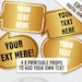 Printable Gold Photo Booth Props to Add Your Own Text, Editable Photo ...