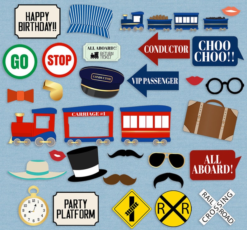 35 Train Party Printable Props Conductor Train Themed Party Etsy UK 35-train-party-printable-props-conductor-train-themed-party-etsy-uk