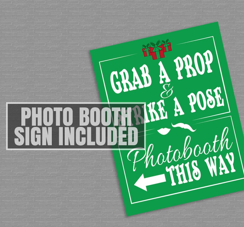 35 Christmas Party Photo Booth Props, Christmas photo props, xmas photobooth props, happy holidays photobooth, christmas party decor diy image 3