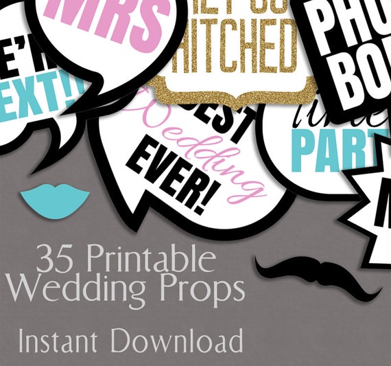 Mariage Photo Booth Props Selfie Personnalisé Imprimé Poster Signe