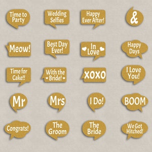 35 Gold Wedding Photo Booth Printable Photo Booth Props - Etsy