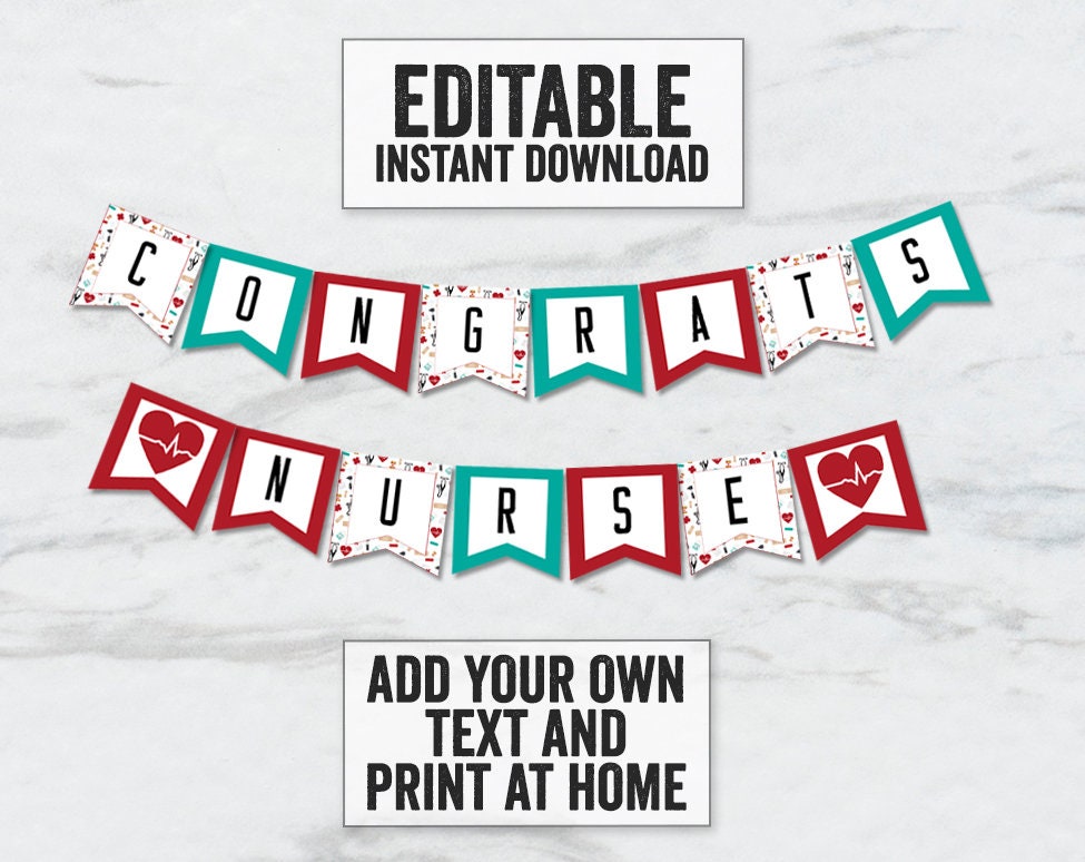 Editable Nurse Graduation Party Bundle Printable DIY Nursing | Etsy