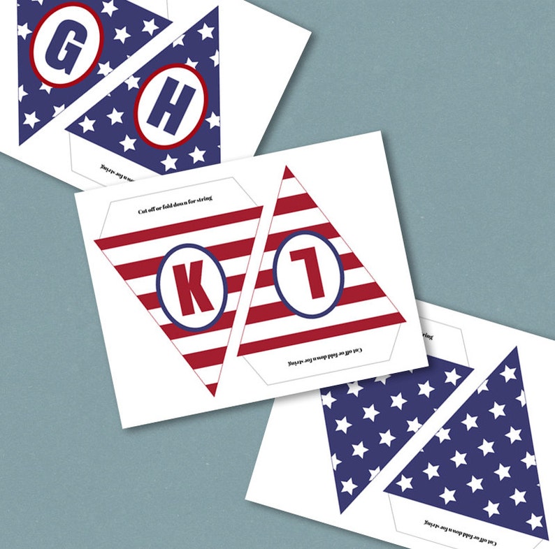 USA Flag Bunting Alphabet Set of 2 Printable Flag Bunting - Etsy UK