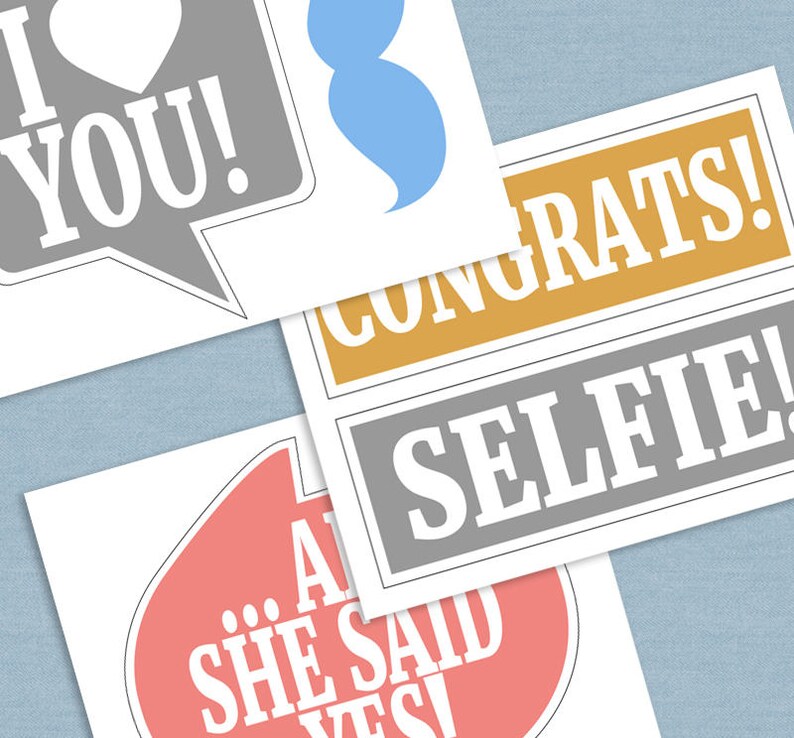 35 Engagement photo props engagement party photo booth props Etsy