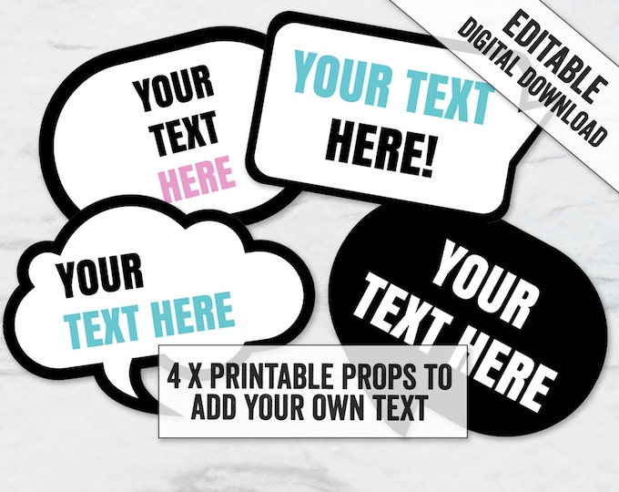 Baby Shower Photo Booth Props Printable Large 11 Page PDF DIY FUNNY ...