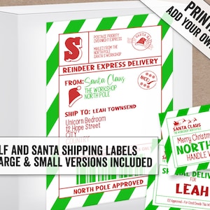 Printable Elf Shipping Label Printable Elf Christmas Mail Elf Parcel