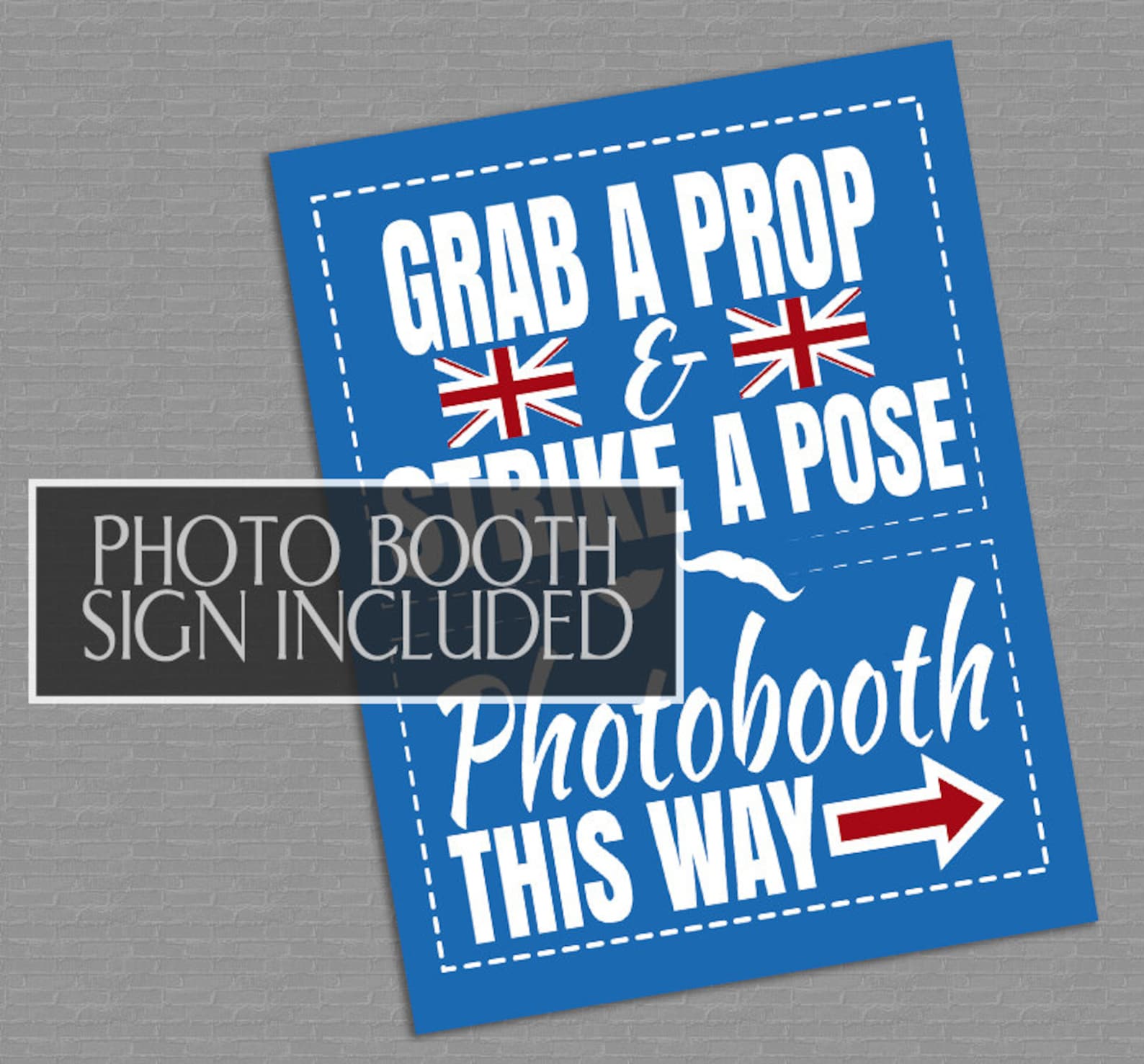 35 British Photo Booth Props, British Themed Party Props, I Love London ...