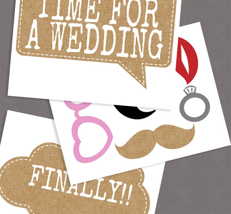 35 Rustic Engagement Photo Booth Prop Printables Burlap Etsy