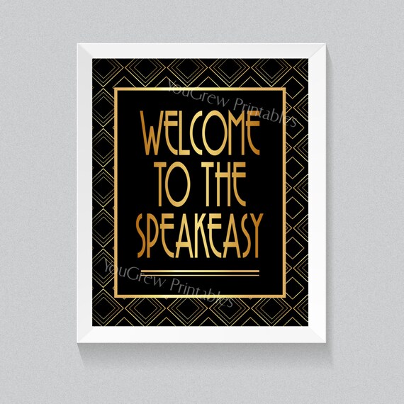 1920s Speakeasy Printable Party Decorations Gatsby Themed Etsy