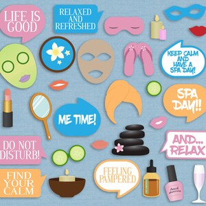 30 Spa Day Printable Props, Girls Night in Photo Booth Props, Girly Spa ...