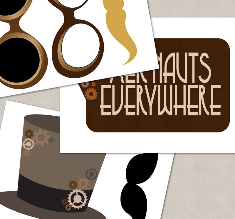 35 Steampunk Party Photo Booth Props Steampunk Theme Party - Etsy UK