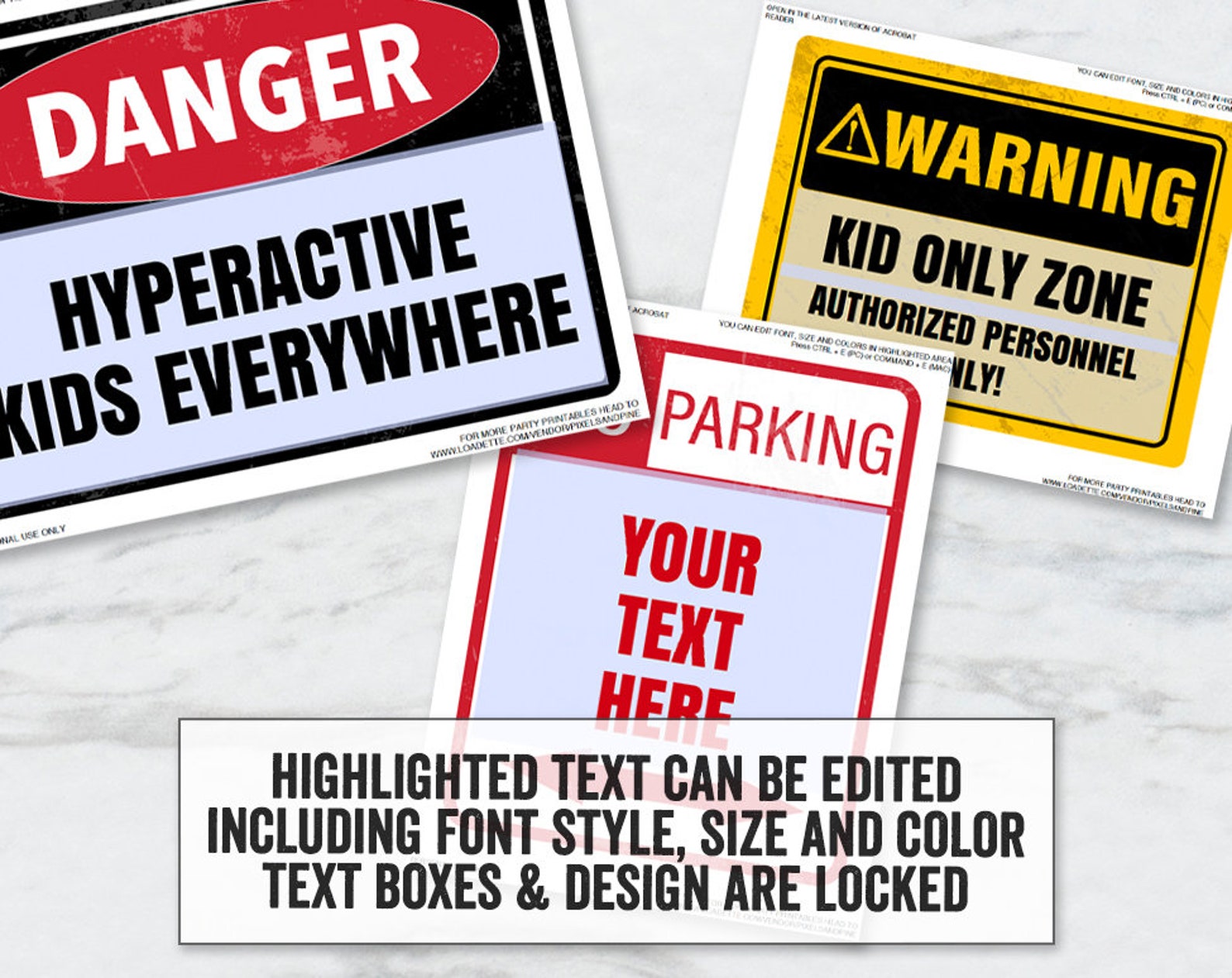 Construction Part Signs Construction Party Signs Printable, Editable Construction Party Signs ...