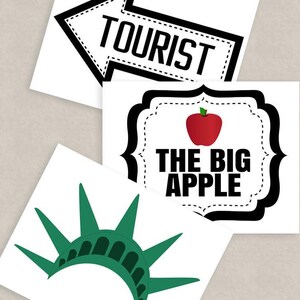 35 New York Photo Props, New York Party Photo Booth Props, I Love Ny ...