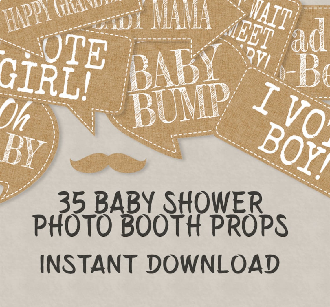 35 Rustic Baby Shower Printable Props Speech Bubbles Party - Etsy UK