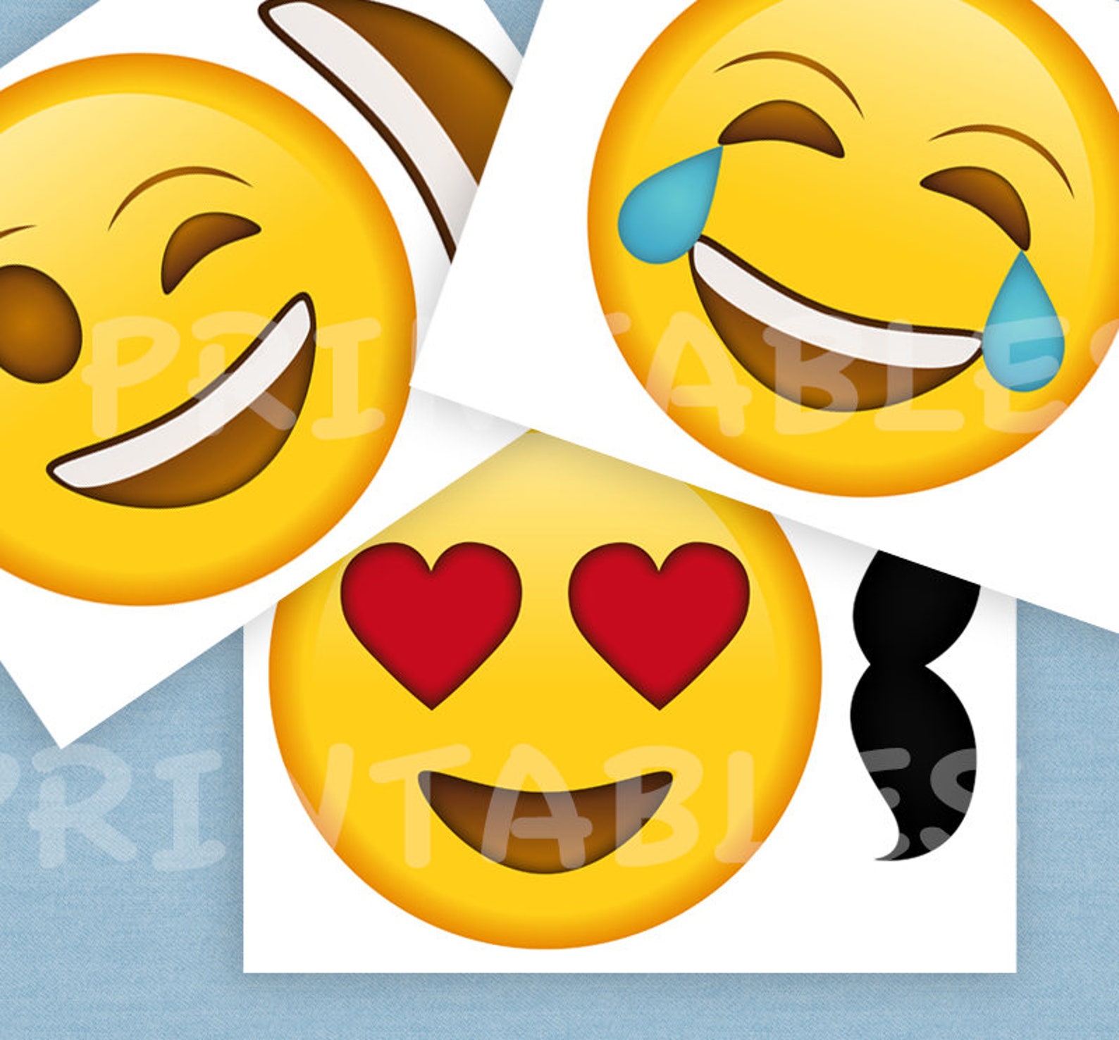 30 Emoji Printable Props, Printable Emoji Party Prop Printables, Emoji ...