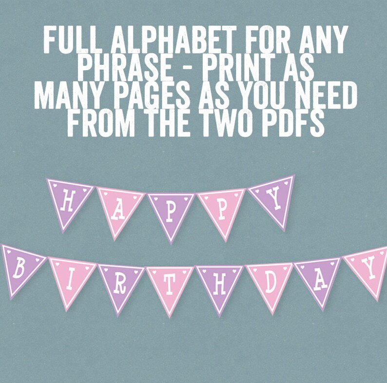pink printable banner full alphabet purple and pink banner