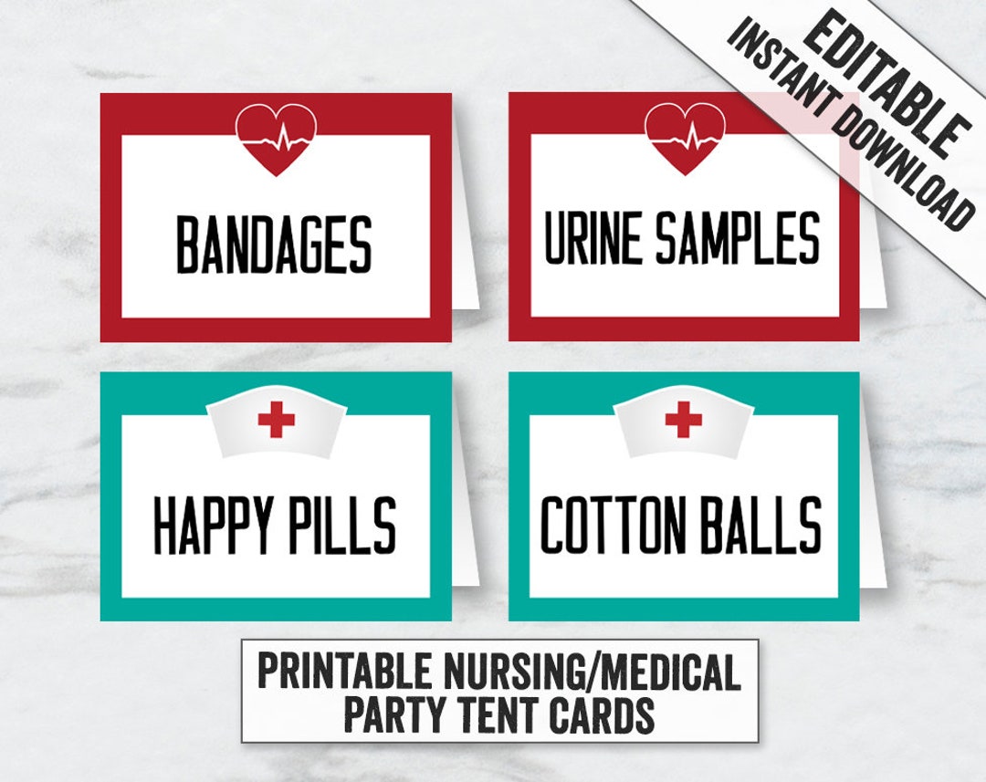 Nursing Graduation Party Tent Card Printables Editable - Etsy