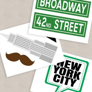 35 New York Photo Props, New York Party Photo Booth Props, I Love Ny ...