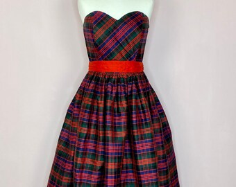 plaid homecoming dress