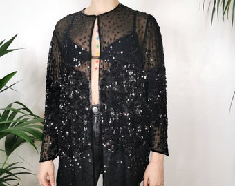 Gina Bacconi Women's Mesh Long Sleeve Top Black MEDIUM uk 12 Gina Bacconi Women's Mesh Long Sleeve Top Black MEDIUM uk 12