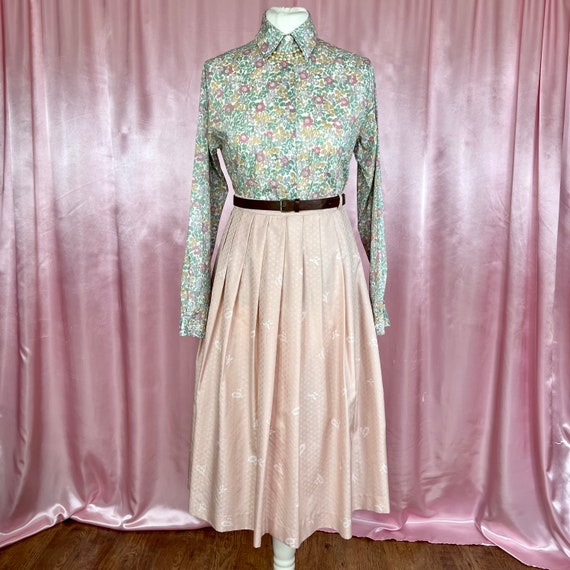 Vintage 1960s delicate pastel floral and leaf dit… - image 8